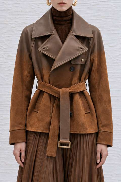 Solenne Ombré Suede & Leather Jacket