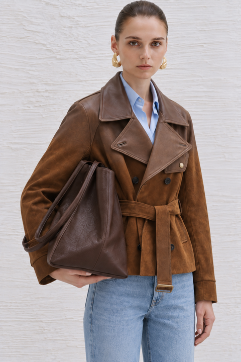 Solenne Ombré Suede & Leather Jacket